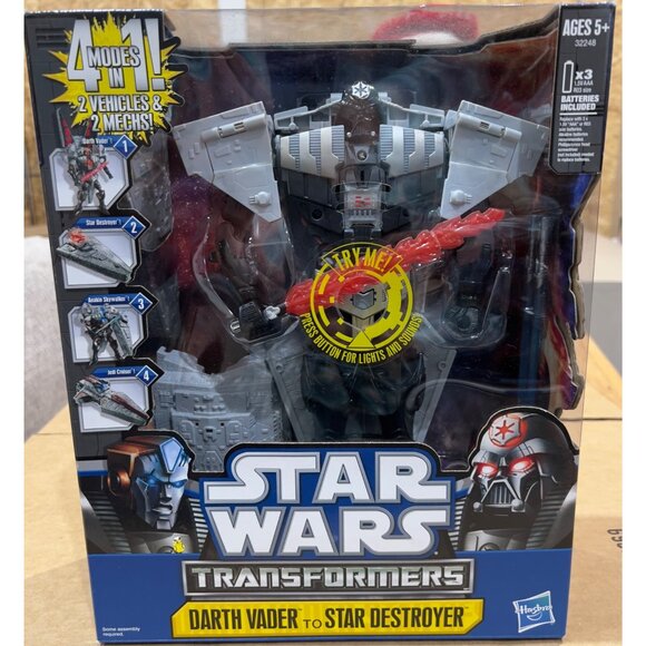 Hasbro Star Wars Transformers DARTH VADER to STAR DESTROYER New NIB - Picture 2 of 15